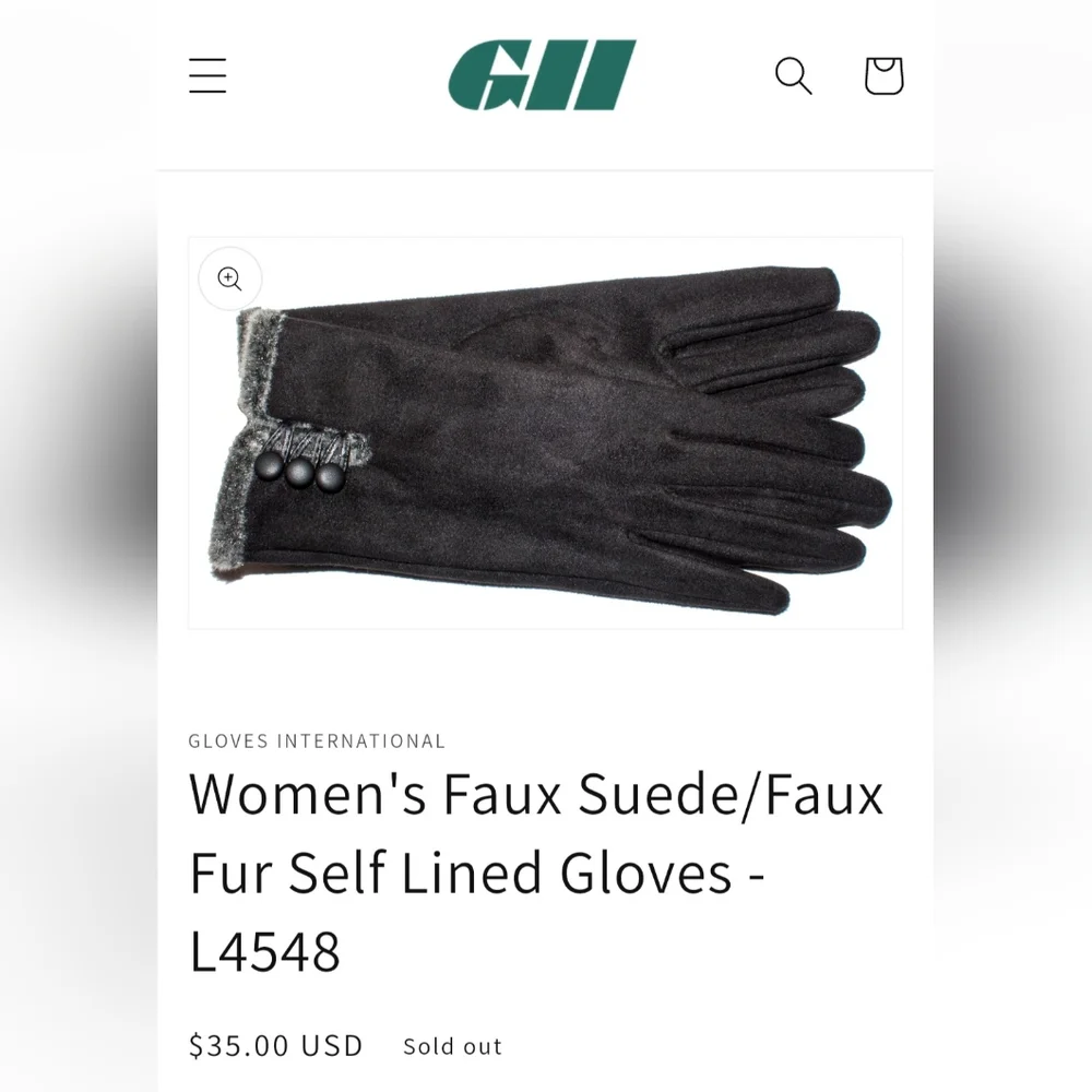 NWT Gloves International Faux Fur Gloves